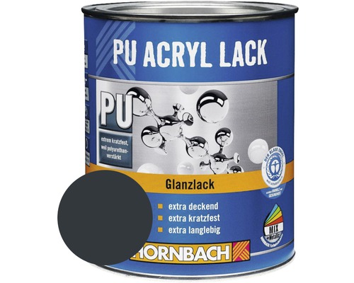 Laque couleur PU HORNBACH laque acrylique brillante RAL 7016 gris anthracite 375 ml