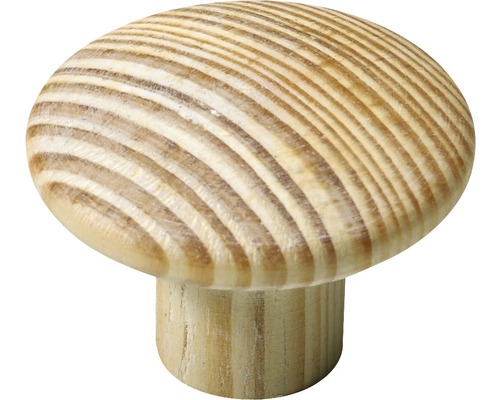 Bouton de meuble en bois pin brut Øxh 43x30 mm