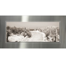 Wandbild mit Strandmotiv und Holzsteg