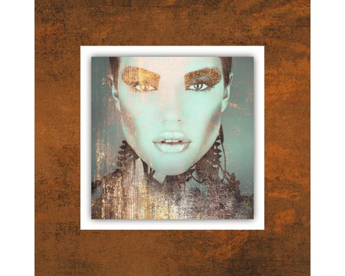 Tableau en métal Copper Woman I 50x50 cm