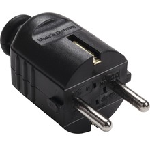 Schuko Stecker aus schwarzem Kunststoff