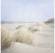 Illustration d''un paysage de dunes avec l''inscription This is my happy place.