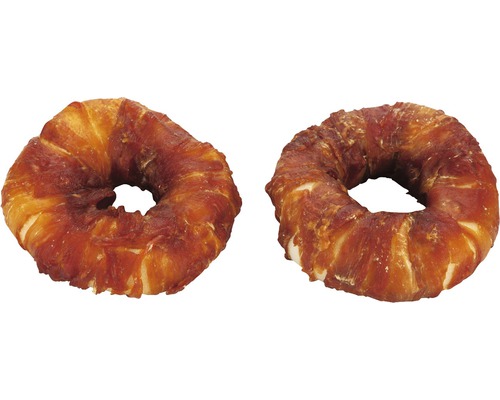 Zwei Hunde Snacks in Ringform