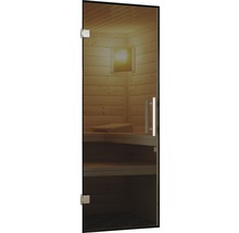Module de porte Karibu pour saunas de 38/40 mm avec porte entièrement vitrée coloris graphite-thumb-0