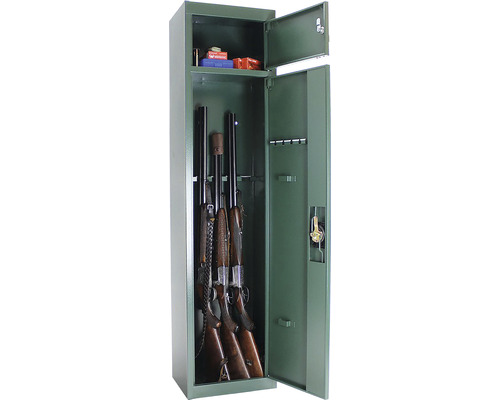 Armoire à fusils ouverte pour ranger les armes et les munitions