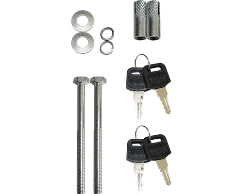 Matériel de fixation composé de vis, chevilles, rondelles et clés