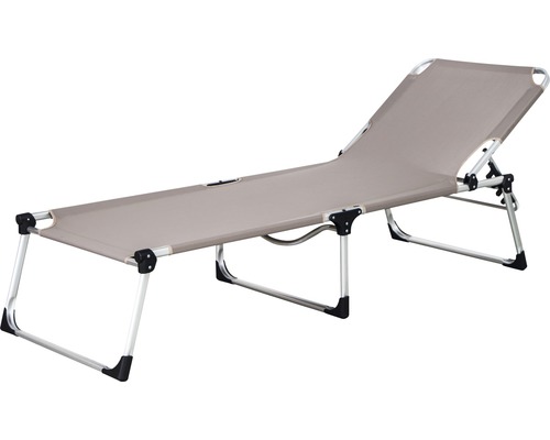 Alu-Dreibeinliege XXL Gardamo Gestell Aluminium silber, Fläche Ranotex®-Gewebe taupe Alu-Dreibeinliege XXL Gardamo Gestell Aluminium silber, Fläche Ranotex®-Gewebe taupe