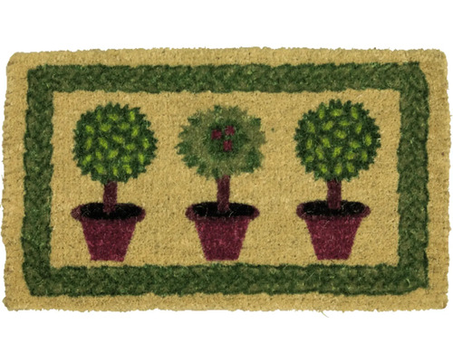 Paillasson avec motif de plantes en pot