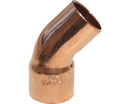 Kupferbogen 45 Grad für Sanitärinstallationen