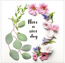 Couronne de fleurs avec l''inscription Bonne journée