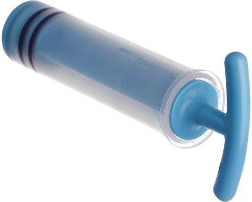 Pompe à graisse bleue avec cylindre transparent
