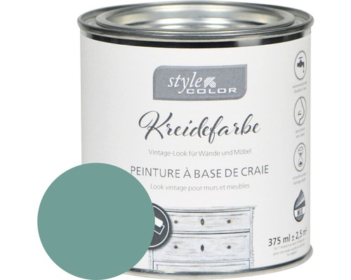 Peinture à la craie StyleColor cottage green 375 ml Pot de peinture à la craie pour murs et meubles