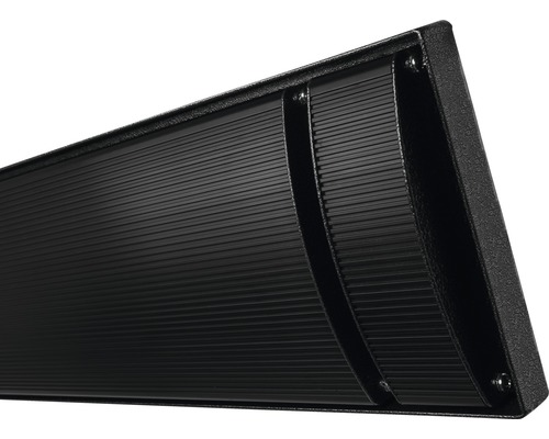 Gros plan d''un chauffage de terrasse noir