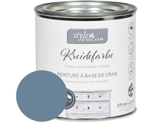 Peinture à la craie StyleColor blue jeans 375 ml Pot de peinture à la craie pour murs et meubles