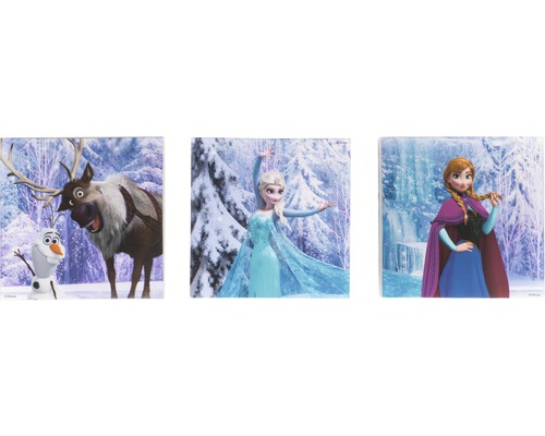 Tableau sur toile Disney Frozen La Reine des neiges set de 3 3x 30x30 cm