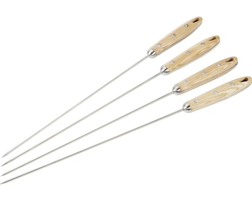 Brochette pour barbecue brochette de viande brochette de légumes Tenneker® acier inoxydable 4 pièces