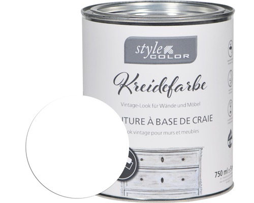 Peinture à la craie StyleColor blanc 750 ml Boîte de peinture à la craie pour un look vintage de Style Color