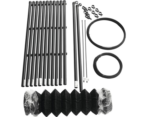 Kit complet pour clôture maillage 60 mm, 15x1 m, anthracite