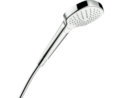 Douchette hansgrohe Croma Select E Vario 26812400, 3 niveaux de réglage /blanc Douchette avec flexible de douche pour la salle de bain