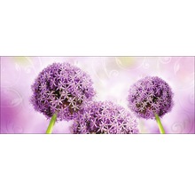 Gros plan de fleurs d''ail d''ornement sur fond floral