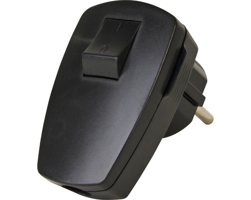 Schutzkontakt-Stecker mit Schalter schwarz-0