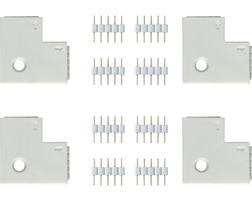 Connecteur d'angle MaxLED 90° 4/8 pièces blanc 24V Connecteur d'angle MaxLED 90° 4/8 pièces blanc 24V