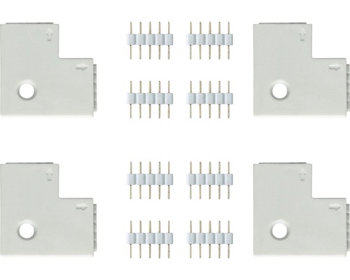 Connecteur d'angle MaxLED 90° 4/8 pièces blanc 24V