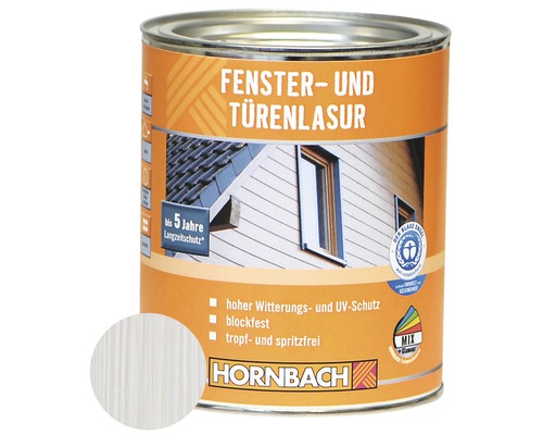 Lasure pour portes et fenêtres HORNBACH blanc 750 ml