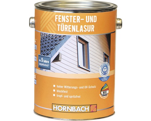 Lasure pour portes et fenêtres HORNBACH incolore 2,5 L Boîte de peinture lasure pour fenêtres et portes de Hornbach