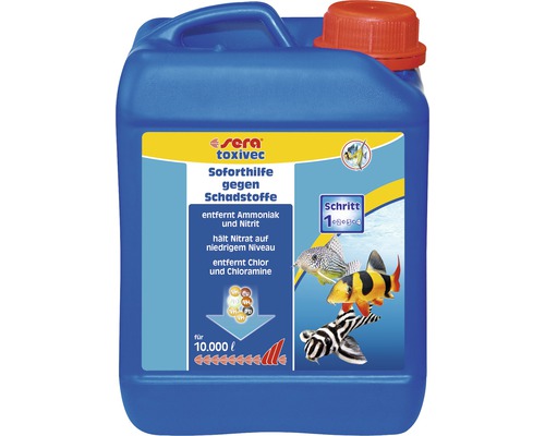 Wasserwertkorrektur sera toxivec 2.500 ml, entfernt Ammoniak und Nitrit für bis zu 10.000 l