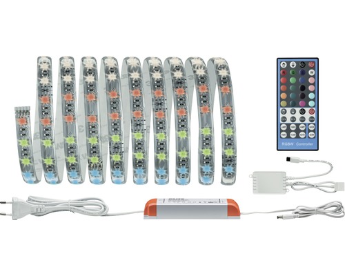 Set de base bande MaxLED RVBB prête à l'emploi 3,0 m 1260 lm 2700 K télécommande 180 LEDs 24V compatible Smart Home après extension