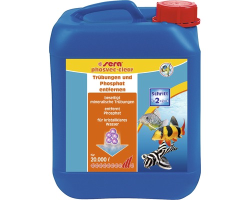 Wasserwertkorrektur sera phosvec.clear 5.000 ml, Trübung und Phosphat entfernen für bis zu 20.000 l