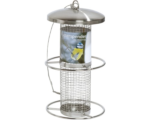 Distributeur de nourriture pour oiseaux en métal avec suspension