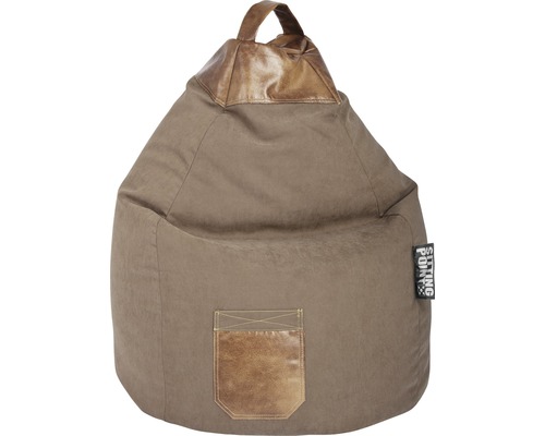 Pouf coussin Sitting Point Beanbag Jamie XL env. 220 litres marron 70x110 cm Pouf avec poignée et poche
