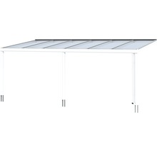 Terrassenüberdachung mit transparentem Dach und Rahmen