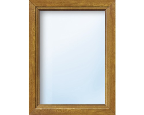 Kunststofffenster Festverglasung ARON Basic weiß/golden oak 1050x1650 mm (nicht öffenbar)