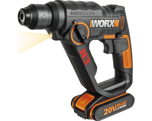 Akku Bohrhammer Worx Starterset WX390.2 3 in 1 20 V Li 2 5 Ah