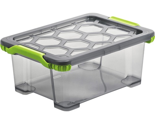 Boîte de rangement Evo Total Protection 11 l anthracite vert 39,3x28,3x16 cm Boîte de rangement en plastique avec couvercle
