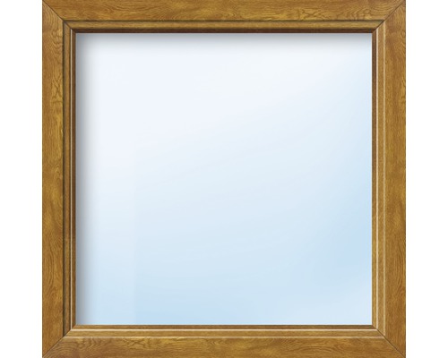Élément fixe de fenêtre en plastique ARON Basic blanc/golden oak 550x400 mm (ne peut pas être ouvert)