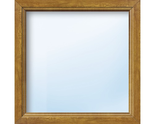 Kunststofffenster Festverglasung ARON Basic weiß/golden oak 1000x1050 mm (nicht öffenbar)