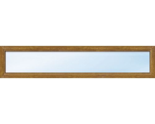 Kunststofffenster Festverglasung ARON Basic weiß/golden oak 1400x400 mm (nicht öffenbar)