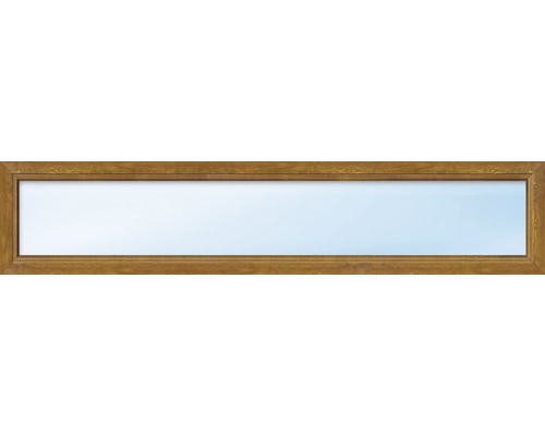 Kunststofffenster Festverglasung ARON Basic weiß/golden oak 1000x450 mm (nicht öffenbar)