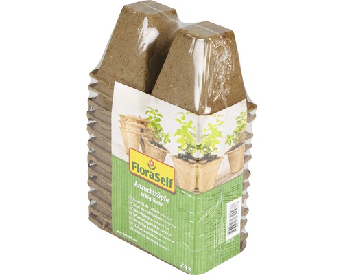 Anzuchttöpfe FloraSelf eckig 6 cm 24 Stk Anzuchttöpfe FloraSelf eckig 6 cm 24 Stk