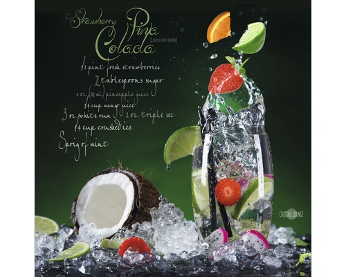 Tableau en verre Pina Colada 30x30 cm