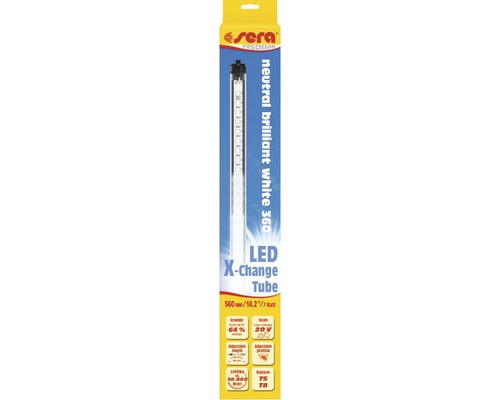 Éclairage d'aquarium sera LED brilliant white 7 W 360 mm Tube LED X-Change Sera Neutral Brilliant White 360 pour aquariums