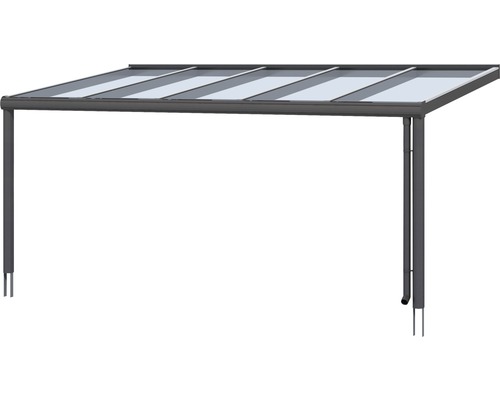 Toit de terrasse avec cadre en aluminium et toit transparent