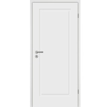 Porte intérieure blanche avec élément de design rectangulaire et poignée de porte