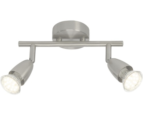 Spot de plafond à LED Amalfi chrome/mat avec 2 ampoules 2x250 lm 3 000 K blanc chaud l 255 mm