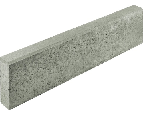 Bordure de trottoir profonde en béton gris chanfreinée sur un côté 100 x 10 x 25 cm