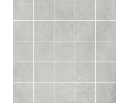 Mosaïque Gare du Nord Cortina light grey 30x30 cm Carreaux carrés gris pour l''intérieur